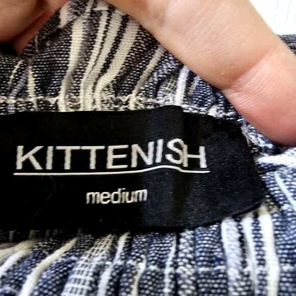 Kittenish Smocked Romper M Tie Straps Monochromatic Peplum Bodice Flare Legged - Picture 3 of 8